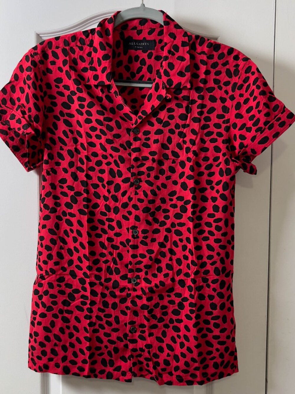 All Saints Mens Leopard Shirt XS